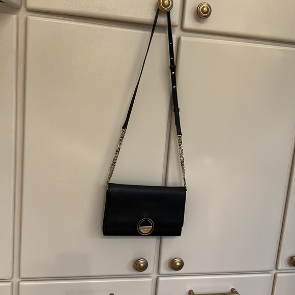 VERSACE Black Leather Gold Chain Crossbody - Picture 8 of 12